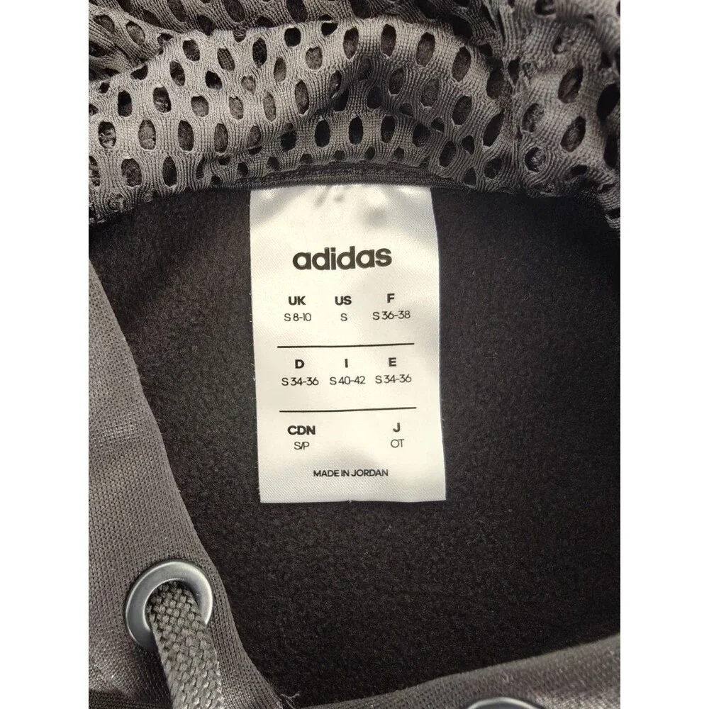 Adidas Hoodie Men's Small Black Pullover Logo Sweatshirt Fleece Lined